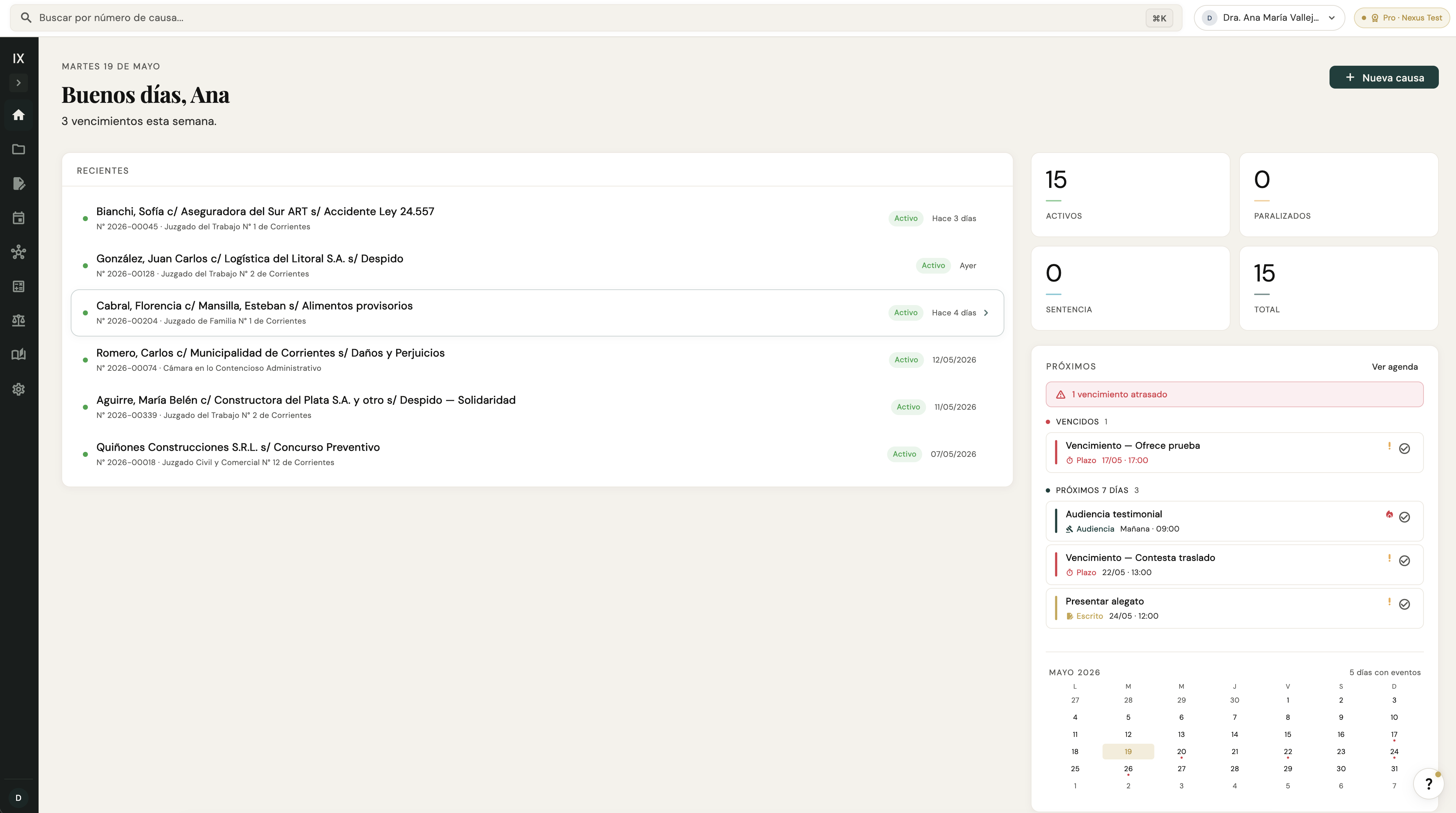 Dashboard de Abogados