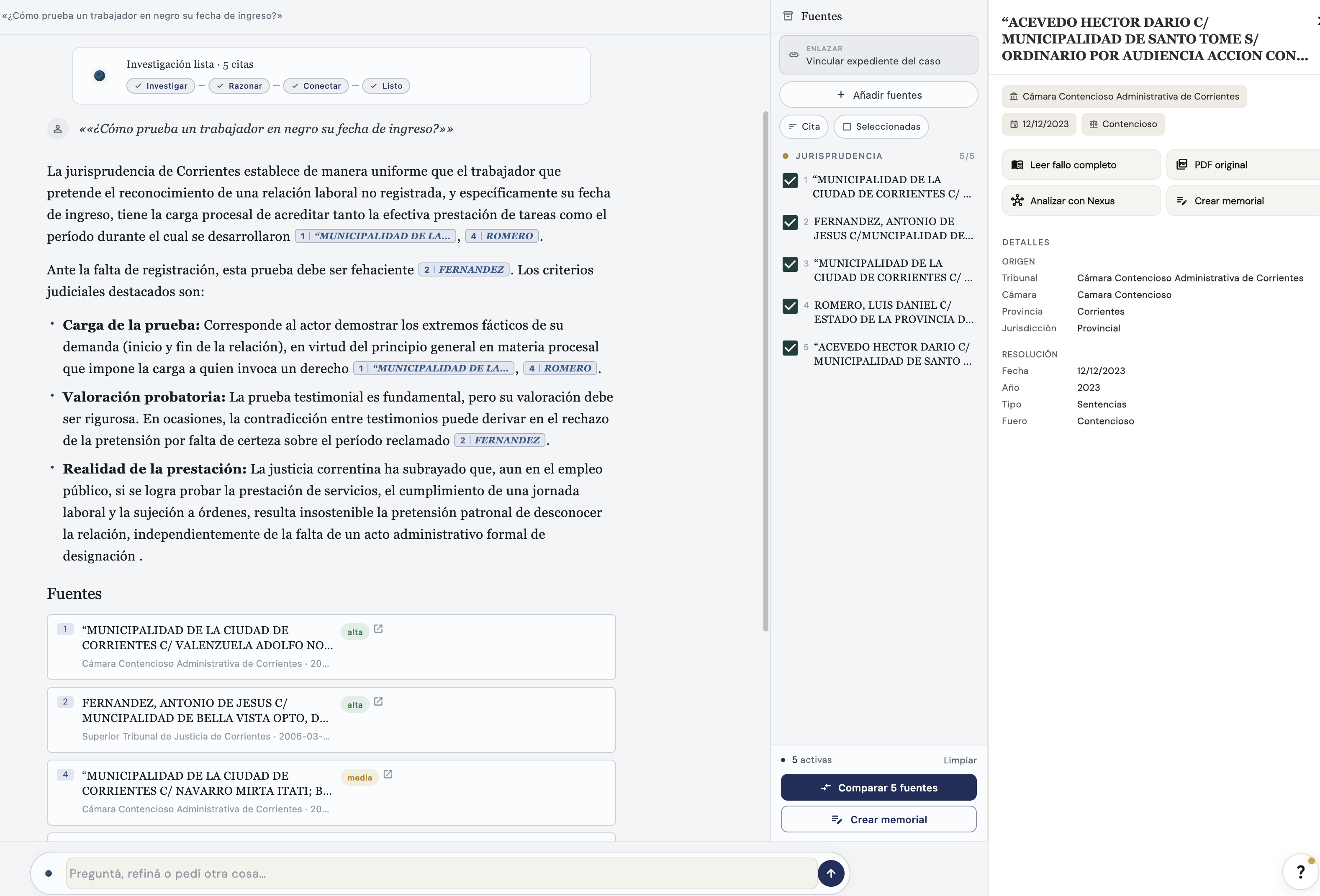 Nexus — investigación con fuentes